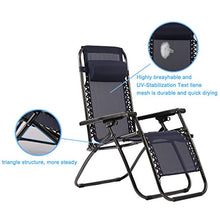 Load image into Gallery viewer, Zero Gravity Chairs Set of 2 with Pillow and Patio Outdoor Adjustable Dining Reclining Folding Chairs for Deck Patio Beach Yard
