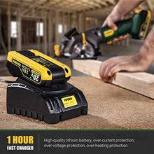 Load image into Gallery viewer, Circular Saw Cordless, POPOMAN 4-1/2" Mini Saw 20V, 1H Fast Charger, 9.5'' Base Plate, One Hand Control, 2.0Ah Battery, Laser Guide, Cutting Depth 1-11/16'' (90°), 1-3/8'' (0°-45°), Wood metal Cuts
