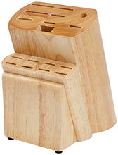 Load image into Gallery viewer, Amazon Basics 18-Piece Premium Kitchen Knife Block Set, High-Carbon Stainless Steel Blades with Pine Wood Knife Block
