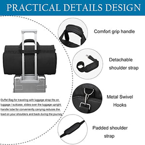 Carry On Garment Bags for Travel Large Suit Bags for Men Convertible Garment Duffle Bag for Men Women with Shoes Compartment Weekender Duffel Bag 2 in 1 Hanging Dress Suitcase Suit Travel Bags,Black