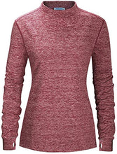 Load image into Gallery viewer, Fulbelle Winter Workout Clothes for Women, Women's Fleece Long Sleeve Thumbhole Athletic Running Shirt Thermal Mock Neck Tight Workout Tops Jogging Walking Loungewear Outfits Red M
