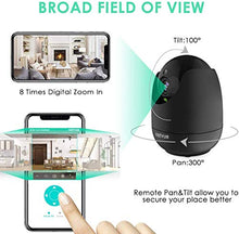 Load image into Gallery viewer, Dog Camera-1080P FHD Pet Camera with Phone App, Pan/Tilt/ Zoom Puppy Camera with 2-Way Audio, AI Human Detection, Night Vision Cloud Storage / TF Card Work with Alexa Wireless Security Camera for Home
