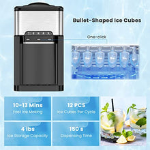 Load image into Gallery viewer, PETSITE Countertop Water Cooler Dispenser with Ice Maker, 3 in 1 Top-Loading Hot &amp; Cold Water Dispenser 5 Gallon, 48 LBS Daily-Ice, Portable Ice Cube Makers Machine for Home Kitchen Office Bar
