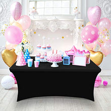 Load image into Gallery viewer, Utopia Kitchen - 2 Pack, 6 Ft Stretchable Tablecloth - Tight Fit Washable and Wrinkle Resistant Spandex Table Cover for Event &amp; Parties (Black)

