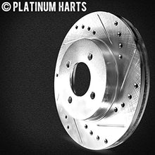 Load image into Gallery viewer, Hart Brakes Front and Rear Brake Rotors Silver Drilled Slotted Heavy Duty Pads Compatible For 2000-2006 Cadillac Escalade, Escalade ESV, Escalade EXT, Chevrolet Avalanche 1500, Silverado 1500

