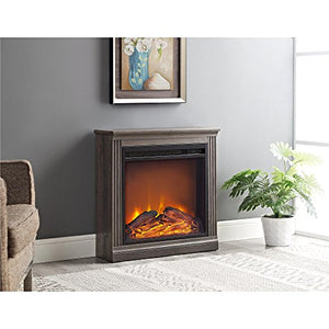 Ameriwood Home Bruxton Electric Fireplace, Medium Brown