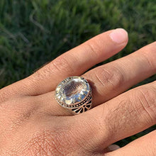 Load image into Gallery viewer, Dur e Najaf Ring Silver | خاتم در النجف الاصلي | AlAliGems | Genuine Dur E Najaf Stone Ring | Engraved Ya Amir Al Momenin Size 8.75
