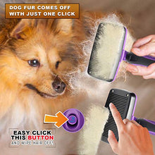 Load image into Gallery viewer, GM Pet Supplies Self Cleaning Slicker Brush | This is The Best Dog and Cat Brush for Shedding and Grooming | Our Pet Brushes Are Suitable for All Hair Lengths
