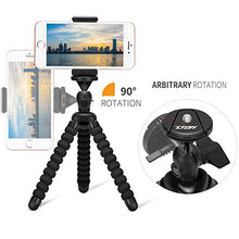 Load image into Gallery viewer, Mini Cell Phone Flexible Tripod Holder, ZTON Adjustable Mobile Phone Mount, Universal Octopus Stand for iPhone, Samsung, Camera (S-Black)
