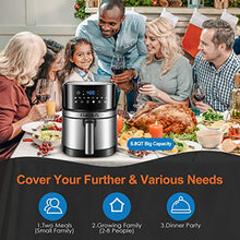 Load image into Gallery viewer, Air Fryer EVERUS 1700-Watts Hot Air Fryer Oven XL 5.8QT, Stainless Steel Electric Air Fryer Oilless Cooker with 8 Presets, Nonstick Square Basket, 2 Years Warranty, ETL Listed
