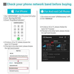 Cell Phone Signal Booster for AT&T T-Mobile 700MHz 4G LTE Band 12/17 Mobile Signal Repeater Amplifier Antenna Kits for Home and Office Improve 4G LTE Data Rates, Supports Volte