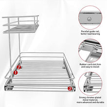 Load image into Gallery viewer, Under Sink Cabinet Organizer, Tksrn Pull Out Organizer Kitchen Under Sink Slide Out Storage Shelf with 2 Tier Sliding Wire Drawer - 12.6W x 16.5D x 13H - Request at Least 13 inch Cabinet Opening
