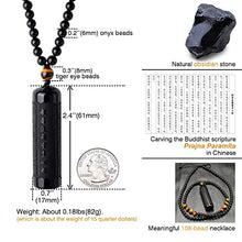 Load image into Gallery viewer, Genasto Black Obsidian Necklace Tiger Eye Gemstone Beads Crystal Stone Pendant Healing Chakra Mala Spiritual Necklace for Men Women…
