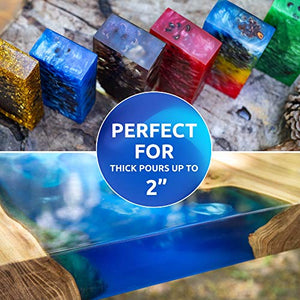 Upstart Epoxy 2" Deep Pour Epoxy Resin Kit DIY - Made In USA - Super Ultra Crystal Clear 2 Part Formulation - Perfect Casting Resin for River Table, Countertop, Tabletop, Art, Jewelry - 1.5 Gallon Kit