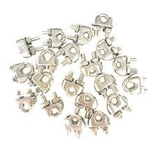 Load image into Gallery viewer, HEVERP 20PCS 1/8 Inches M3 Stainless Steel Wire Rope Cable Clip Clamp
