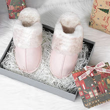 Load image into Gallery viewer, shoeslocker Womens Slippers Cozy Memory Foam Fluffy Plush Lined House Slippers Indoor Outdoor Shoes Pink Size 6
