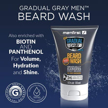 Load image into Gallery viewer, MENFIRST Gradual Gray Darkening Beard Wash Shampoo for Men, Reduces White Beard Color, 4.6 oz
