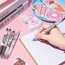 Load image into Gallery viewer, 12 Pcs Cute Cow Pen Cartoon Gel Ink Pens with Grip 0.5 mm Black Cow Print Pens Retractable Kawaii Ballpoint Pen for Home Travel Office School Supplies Friends Teachers Students Study Accessories
