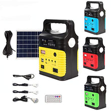 Load image into Gallery viewer, UPEOR Solar Generator Lighting System Portable Solar Power Generator Kit for Emergency Power Supply,Home &amp; Outdoor Camping,Including MP3&amp;FM Radio,Solar Panel,3 Sets LED Lights (Yellow)

