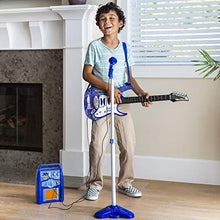 Load image into Gallery viewer, Best Choice Products Kids Electric Guitar Play Set w/ Whammy Bar, Microphone, Amp, AUX, Blue
