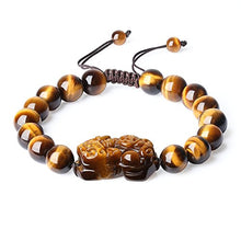 Load image into Gallery viewer, COAI Men's Good Fortune Pixiu Tiger's Eye Beaded Bracelet 10mm
