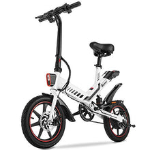 Load image into Gallery viewer, Electric Bike, Sailnovo Electric Bicycle with 18.5mph 45Miles Electric Bikes for Adults Teens E Bike with Pedals, 14&quot; Waterproof Folding Mini Bikes with Dual Disc Brakes, 36V 10.4Ah Battery
