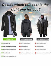 Load image into Gallery viewer, Women Rain Jackets Hooded Lightweight Raincoat Outdoor Waterproof Windbreaker Black M
