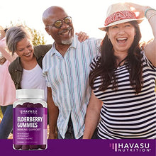 Load image into Gallery viewer, Elderberry Gummies with Zinc and Vitamin C Herbal Supplements Ingredient for Potent Antioxidant Support Immune Defense as a Delicious &amp; Vegan Friendly Option (Adult, 60 Count)
