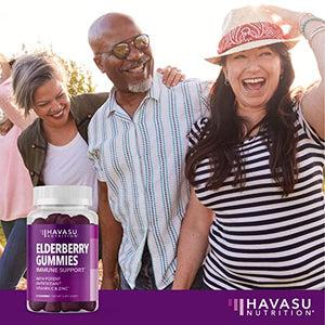 Elderberry Gummies with Zinc and Vitamin C Herbal Supplements Ingredient for Potent Antioxidant Support Immune Defense as a Delicious & Vegan Friendly Option (Adult, 60 Count)