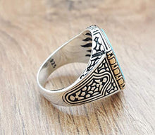 Load image into Gallery viewer, Handmade 925K Sterling Silver Mens Ring With Howlite Turquoise Stone RP1257
