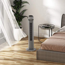 Load image into Gallery viewer, PELONIS Oscillating Tower Fan with Remote Control 40’’ Quiet Stand Up Fan with 3 Speed Settings and 3 Modes 15-Hour Timer LED Display for Bedroom Home Office Use, Black
