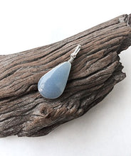 Load image into Gallery viewer, Tiny Celestite sterling Silver Handmade pendant, Teardrop shape
