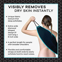 Load image into Gallery viewer, Dermasuri Deep Exfoliating Back Scrubber - 27 Inches Long, 8 Inches Wide - Bath &amp; Shower Body Scrubber - Exfoliator Scrub Tool - Skin Care for Women &amp; Men - Exfoliation Body Scrubber for Shower
