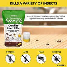 Load image into Gallery viewer, HARRIS Diatomaceous Earth Crawling Insect Killer, 4lb with Powder Duster Included Inside The Bag
