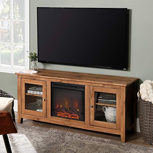 WE Furniture Traditional Wood Fireplace Stand for TV's up to 64