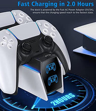 Load image into Gallery viewer, PS5 Controller Charger Station, PS5 Charging Station with Fast Charging AC Adapter 5V/3A, Playstation 5 Dual Controller Charging Stand, OIVO Docking Station Replacement for DualSense Charging Station
