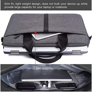 15.6 Inch Laptop Sleeve Shoulder Bag Waterproof Briefcase Handbag for HP Envy X360/Pavilion 15.6, Acer Aspire/Chromebook 15, Dell Inspiron 15, Lenovo Yoga 730 15.6, ASUS MSI 15.6 Carrying Case, Gray