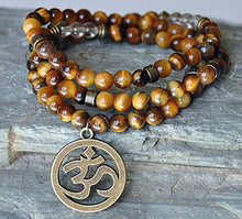 Load image into Gallery viewer, Abundance and Money, Men Citrine Tiger's Eye Prosperity Necklace, Genuine Gemstone Mens Necklace, Pyrite Necklace, Yoga necklace
