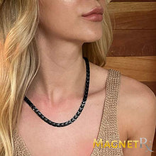 Load image into Gallery viewer, MagnetRX® Titanium Magnetic Therapy Necklace - Natural Pain Relief for Neck Arthritis, Back, Shoulder Pain, Headache and Migraine Relief Magnetic Necklace (Black, 21.5 Inches)
