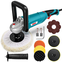 Load image into Gallery viewer, ENEACRO Polisher, Rotary Car Buffer Polisher Waxer, 1200W 7-inch/6-inch Variable Speed 1500-3500RPM, Detachable Handle Perfect for Boat,Car Polishing and Waxing
