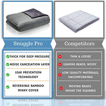 Load image into Gallery viewer, Snuggle Pro Premium Weighted Blanket Kids Set, 7lbs (41"x60", Gray), Breathable, Washable, Hypoallergenic &amp; Heavy | Reversible Cooling Bamboo &amp; Minky Dot Sensory Duvet Cover + Extra Gift
