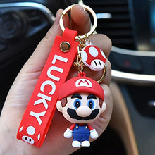 Load image into Gallery viewer, 2 pcs Super Mario Rubber Keychains,wopin-Rubber Quality Keychains Key Chain Creative Cartoon Keychain, Cute Mario Figure, Boy Fashion Pendant Gift
