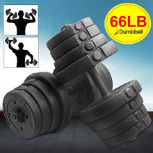 Load image into Gallery viewer, YAHEETECH 66 LB Weight Dumbbell Set Fitness Adjustable Cap Gym/Home Barbell Plates Body Workout for Women and Men Strength Training
