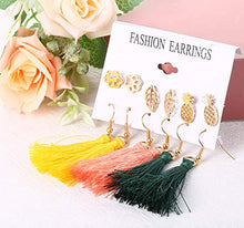 Load image into Gallery viewer, Hanpabum 54 Pairs Fashion Tassel Earrings Set Bohemian Acrylic Hoop Stud Drop Dangle Earrings for Birthday/Party/Christmas/Friendship Gifts
