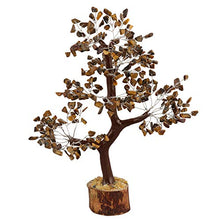Load image into Gallery viewer, Crocon Tiger Eye Gemstone Money Tree Feng Shui Bonsai for Reiki Healing Chakra Stone Balancing Energy Generator Spiritual Meditation Home Interior Office Decor Size 10-12 Inch

