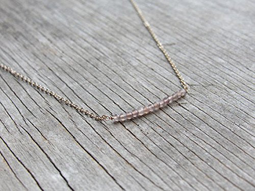 24k Gold Plated Rock Gift 3-4mm Stracking Brown Chocolate Moonstone Necklace Rondelle, Faceted 17