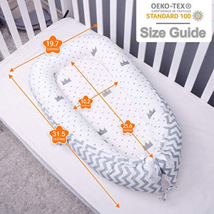 Mamibaby Baby Lounger Baby Nest 100% Soft Breathable Cotton Newborn Lounger Perfect for Co Sleeping,Portable Crib Baby Bed Bassinet Snuggle Bed for Travel,Suitable for 0-12 Months Infant