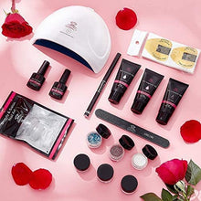 Load image into Gallery viewer, Makartt Poly Nail Gel Kit 30ml, Build Nail Gel Clear White Pink with 24W LED Nail Lamp and Glitter Powders Gorgeous Acrylic Nail French Manicure Kit
