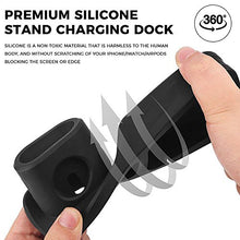 Load image into Gallery viewer, Compatible iPhone Apple Watch AirPods Phone Watch Charging Stand 3 in 1 Silicone Holder for iPhone Xs Max/XS/XR/X/8/8 Plus/7/7 Plus/6s/6s Plus Charger Dock iWatch Series 3/2/1 AirPods - Black
