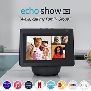 Echo Show 10 (3rd Gen) | HD smart display with motion and Alexa | Charcoal